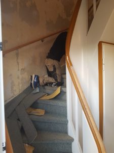 Renovierung einer alten Holzwangentreppe in Bocholt, Isselburg